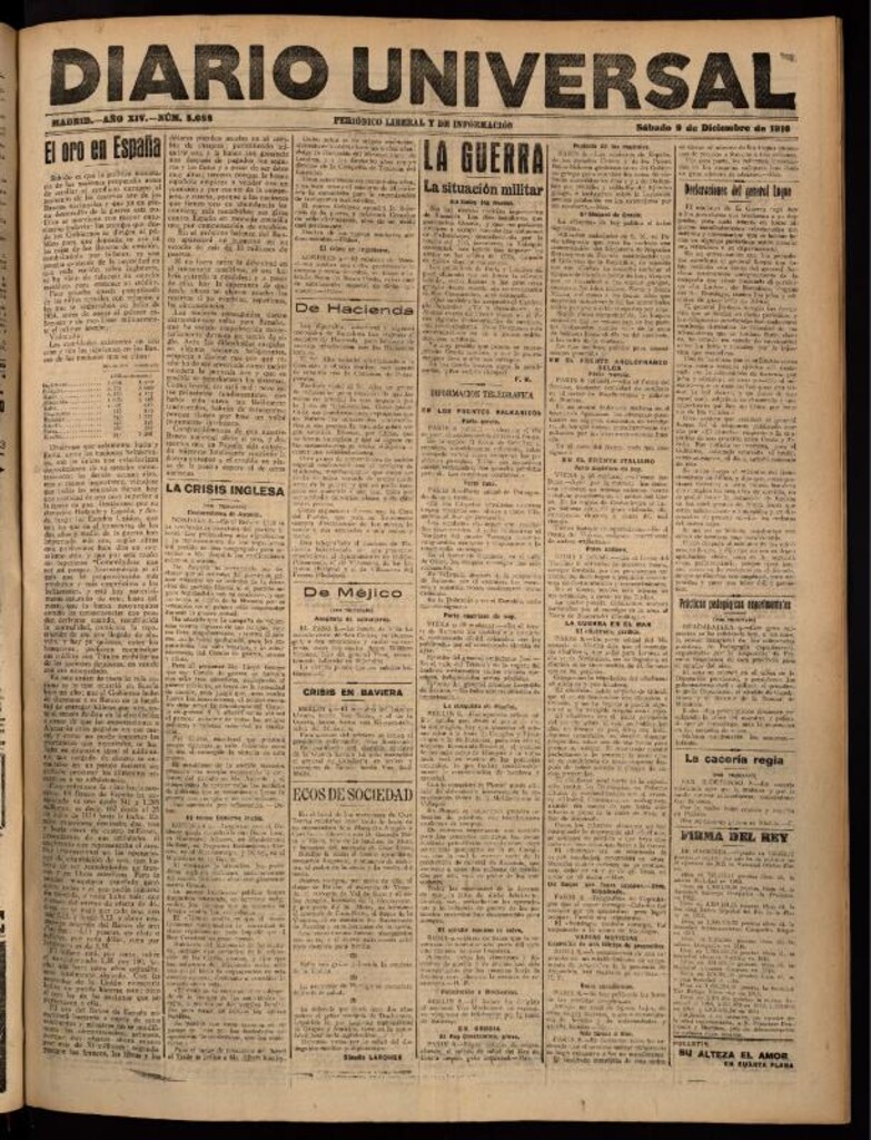 Miniatura de Diario Universal del 9 de diciembre de 1916