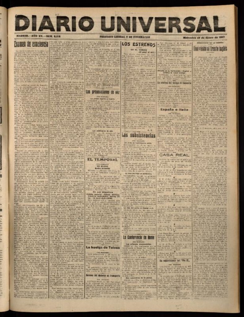 Miniatura de Diario Universal del 10 de enero de 1917