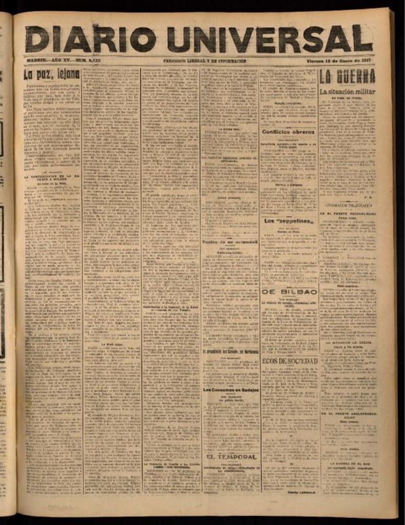 Miniatura de Diario Universal del 12 de enero de 1917