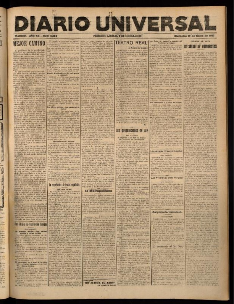 Miniatura de Diario Universal del 17 de enero de 1917