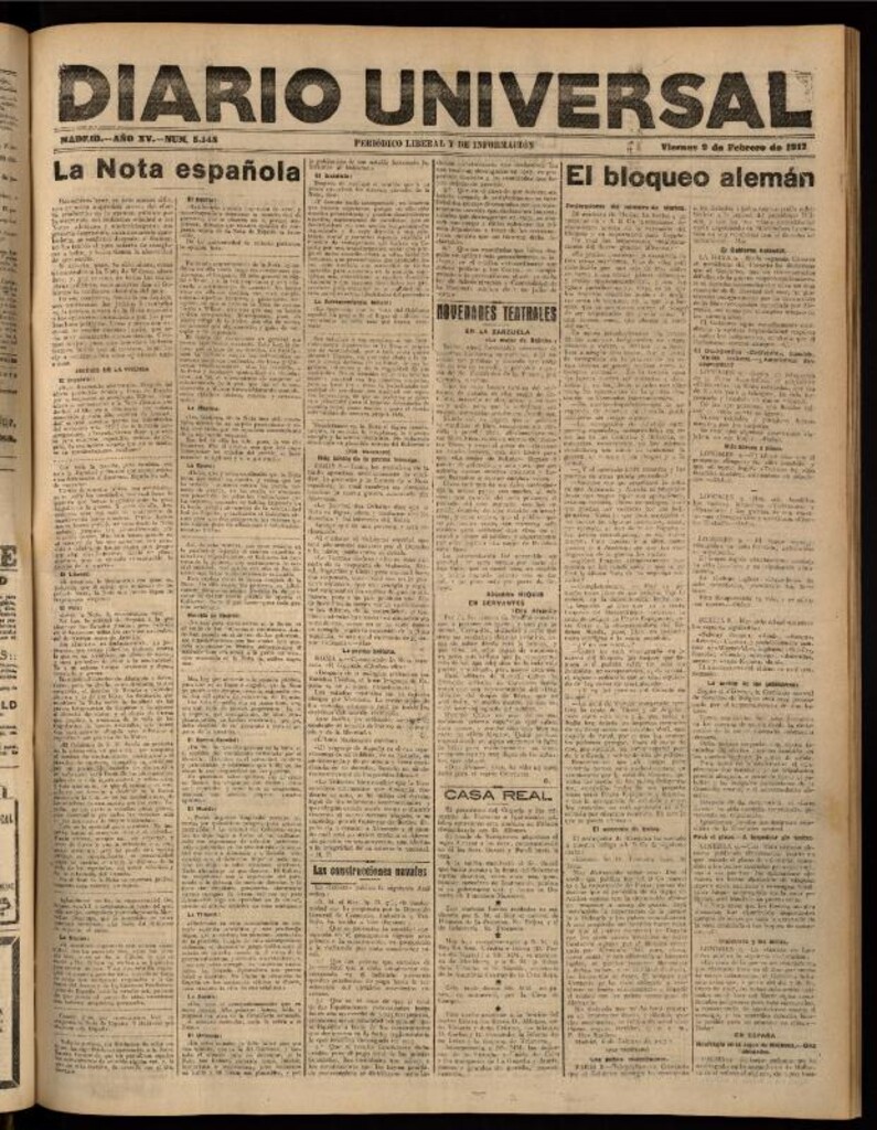 Miniatura de Diario Universal del 9 de febrero de 1917