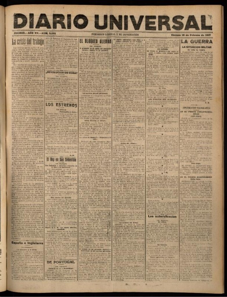 Miniatura de Diario Universal del 16 de febrero de 1917