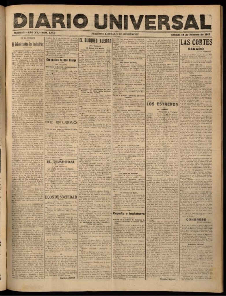 Miniatura de Diario Universal del 17 de febrero de 1917