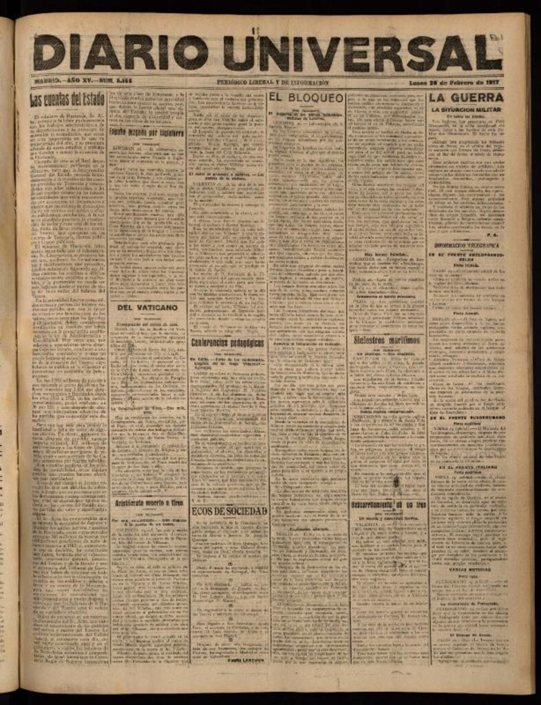Miniatura de Diario Universal del 26 de febrero de 1917