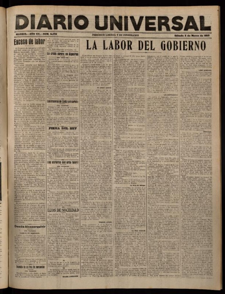 Miniatura de Diario Universal del 3 de marzo de 1917