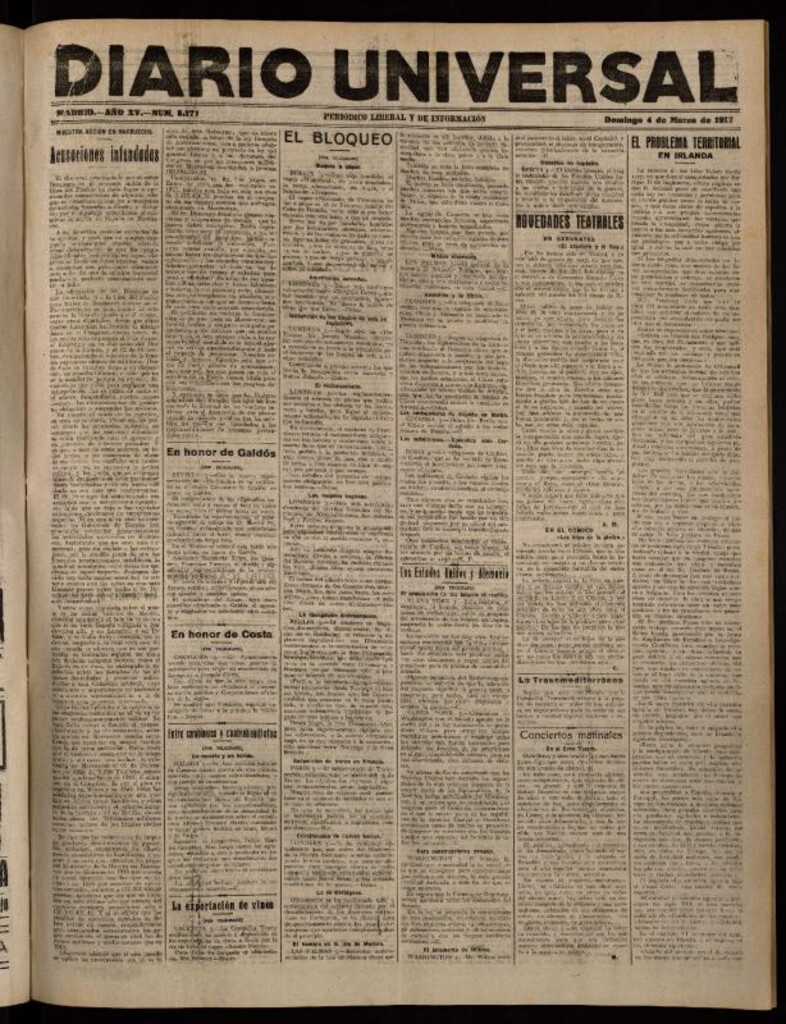 Miniatura de Diario Universal del 4 de marzo de 1917