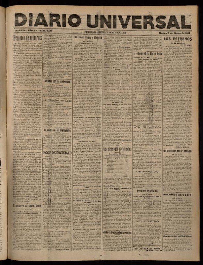 Miniatura de Diario Universal del 6 de marzo de 1917