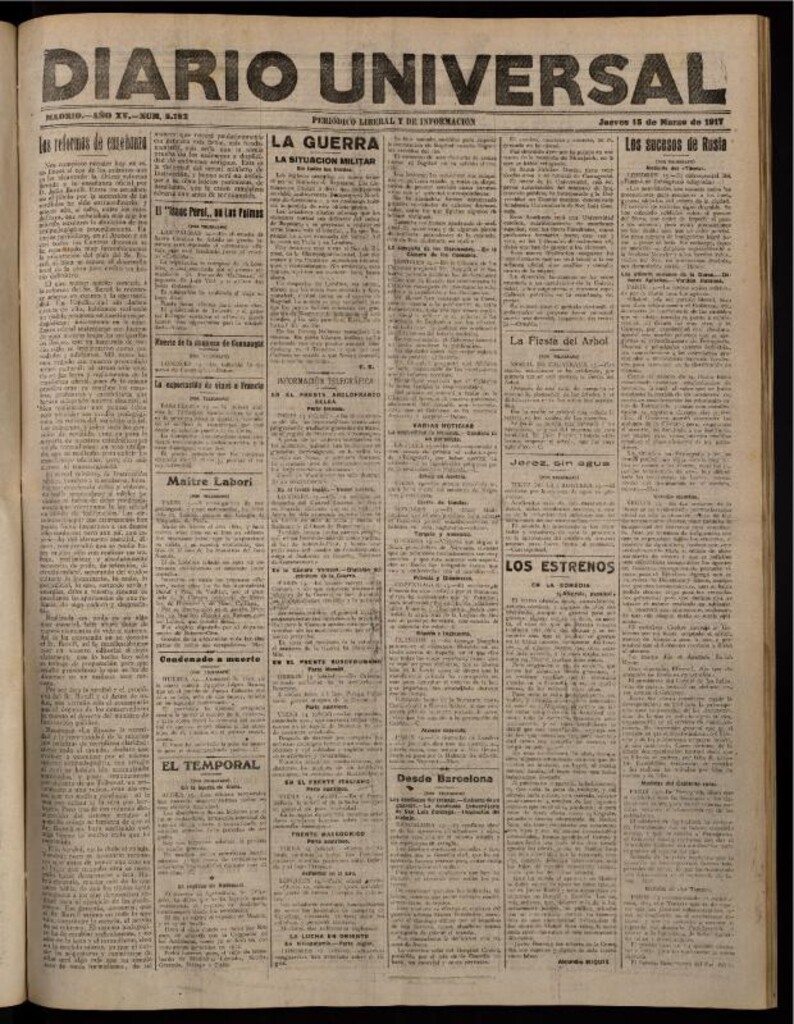 Miniatura de Diario Universal del 15 de marzo de 1917
