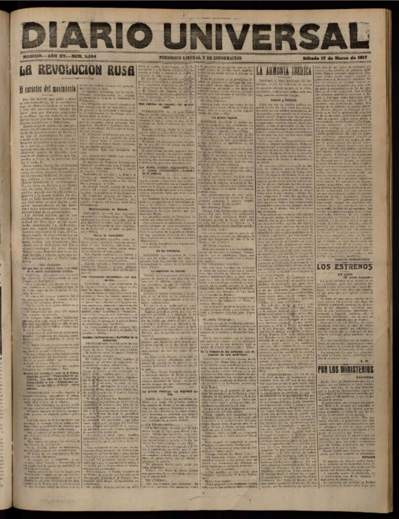 Miniatura de Diario Universal del 17 de marzo de 1917