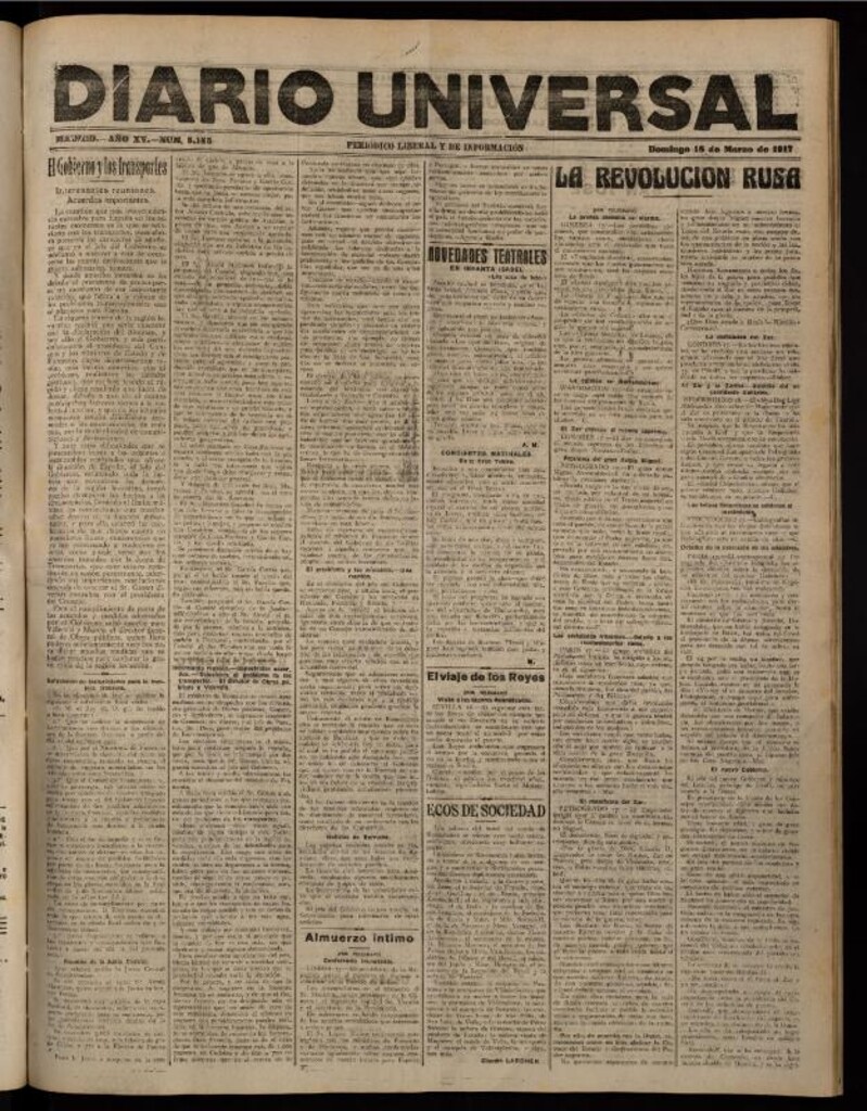 Miniatura de Diario Universal del 18 de marzo de 1917