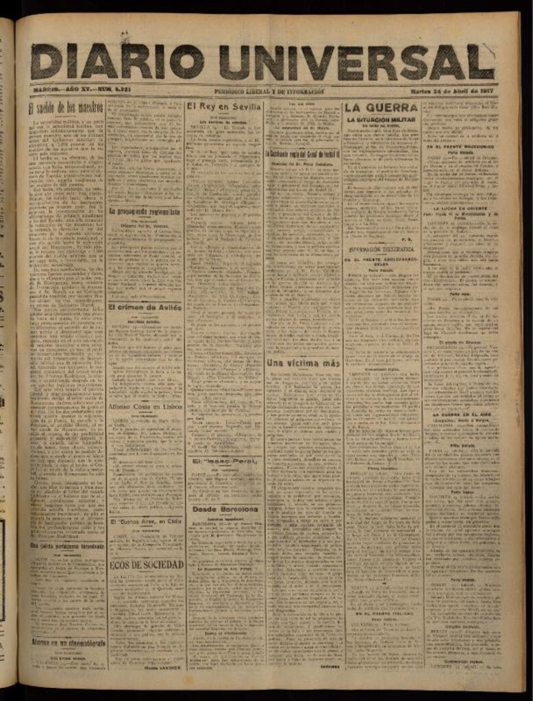 Miniatura de Diario Universal del 24 de abril de 1917