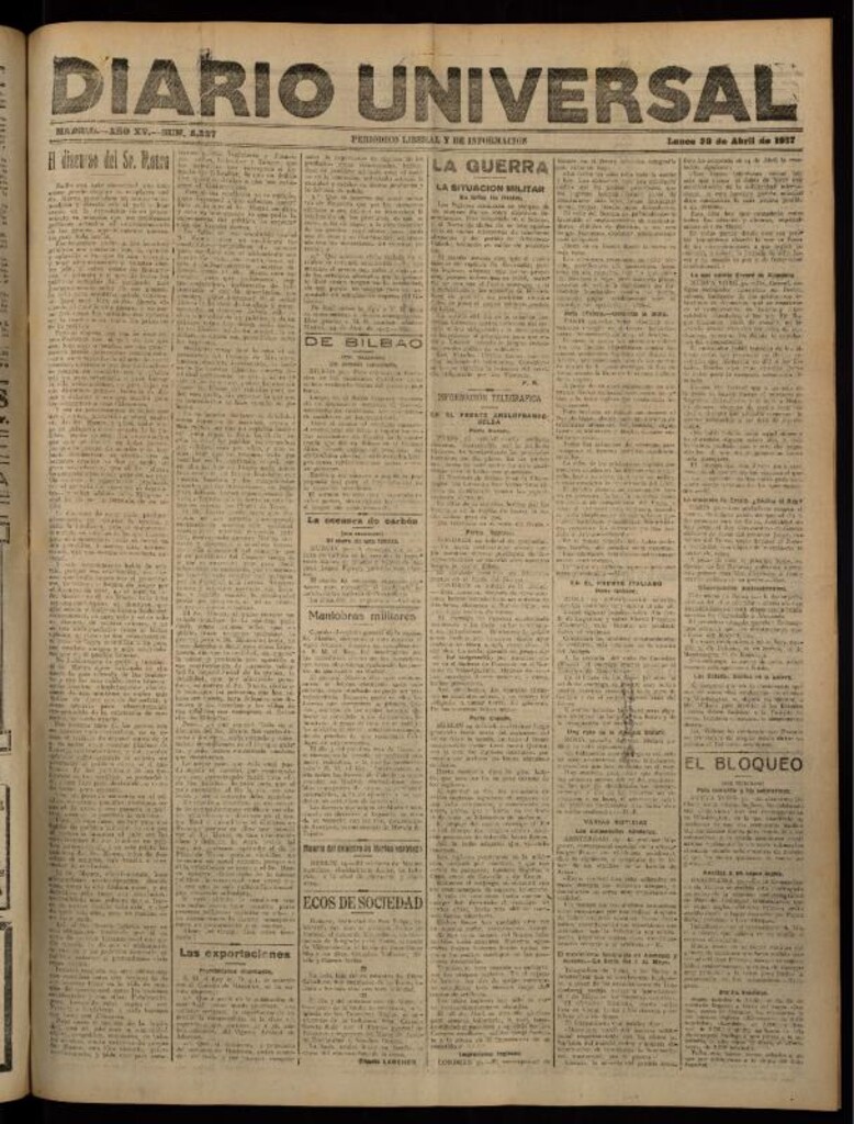 Miniatura de Diario Universal del 30 de abril de 1917