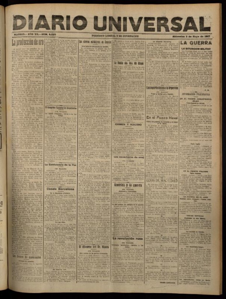 Miniatura de Diario Universal del 2 de mayo de 1917