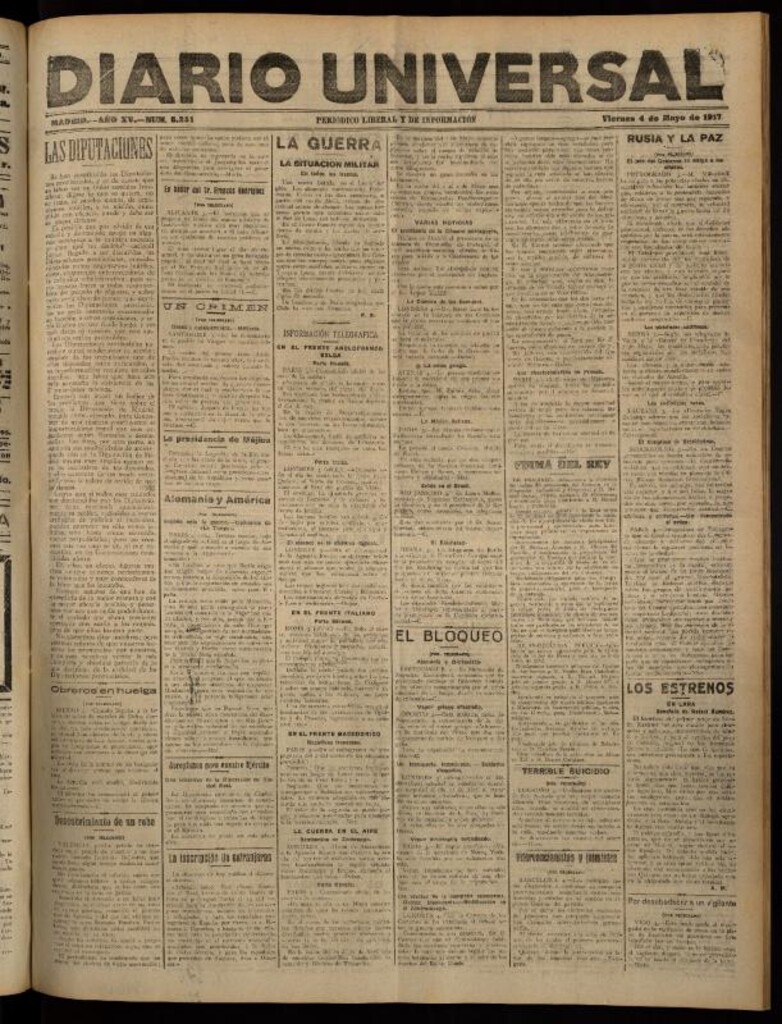 Miniatura de Diario Universal del 4 de mayo de 1917