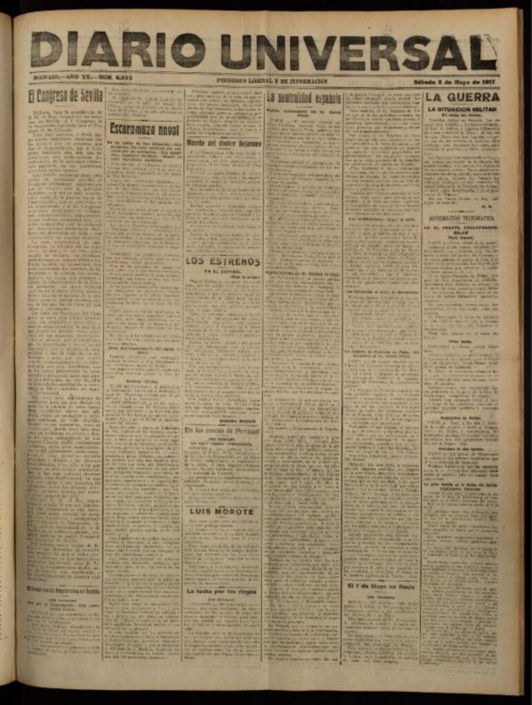 Miniatura de Diario Universal del 5 de mayo de 1917
