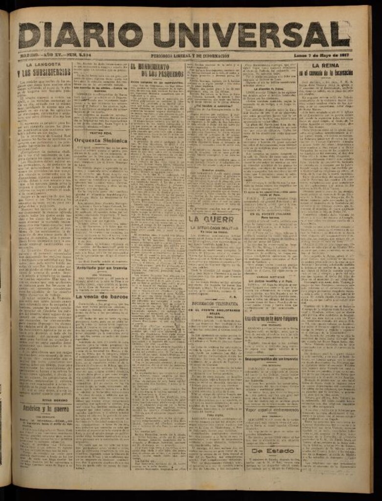 Miniatura de Diario Universal del 7 de mayo de 1917
