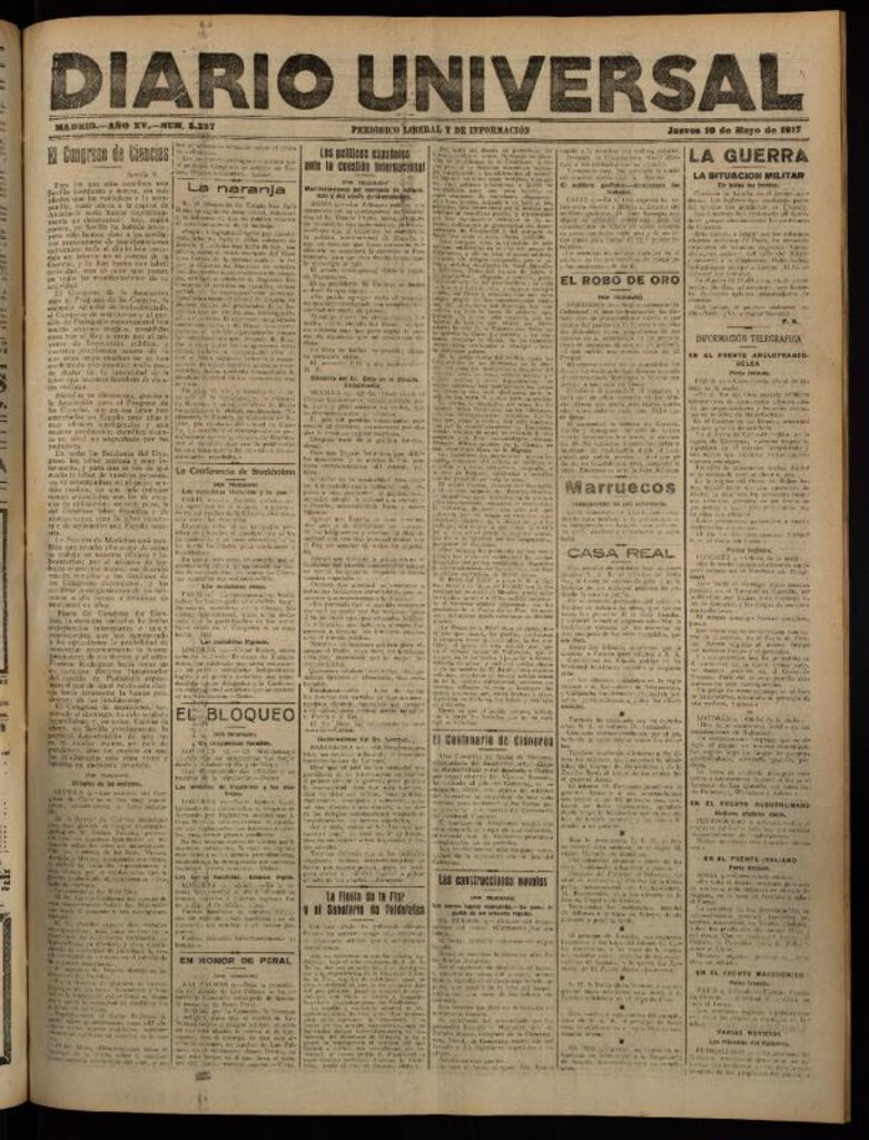 Miniatura de Diario Universal del 10 de mayo de 1917