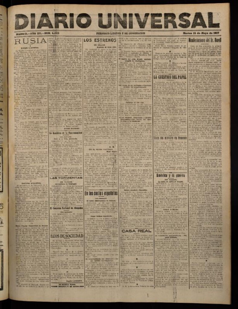 Miniatura de Diario Universal del 15 de mayo de 1917