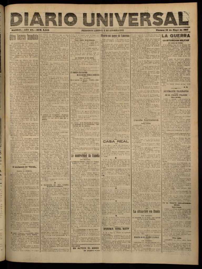 Miniatura de Diario Universal del 18 de mayo de 1917