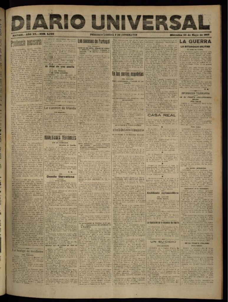 Miniatura de Diario Universal del 23 de mayo de 1917