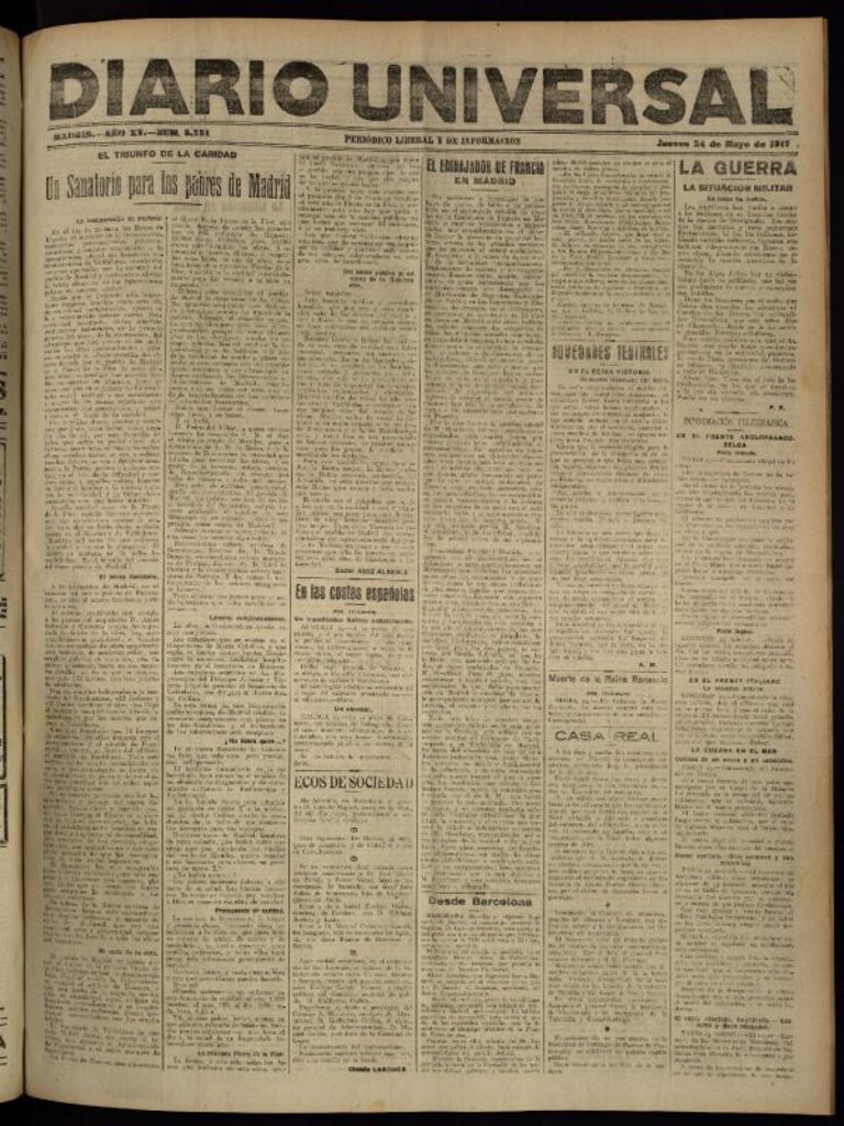 Miniatura de Diario Universal del 24 de mayo de 1917