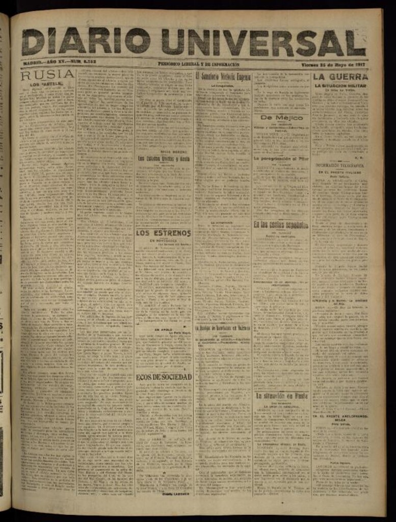 Miniatura de Diario Universal del 25 de mayo de 1917