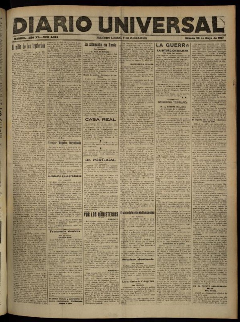Miniatura de Diario Universal del 26 de mayo de 1917