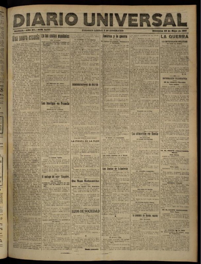 Miniatura de Diario Universal del 30 de mayo de 1917