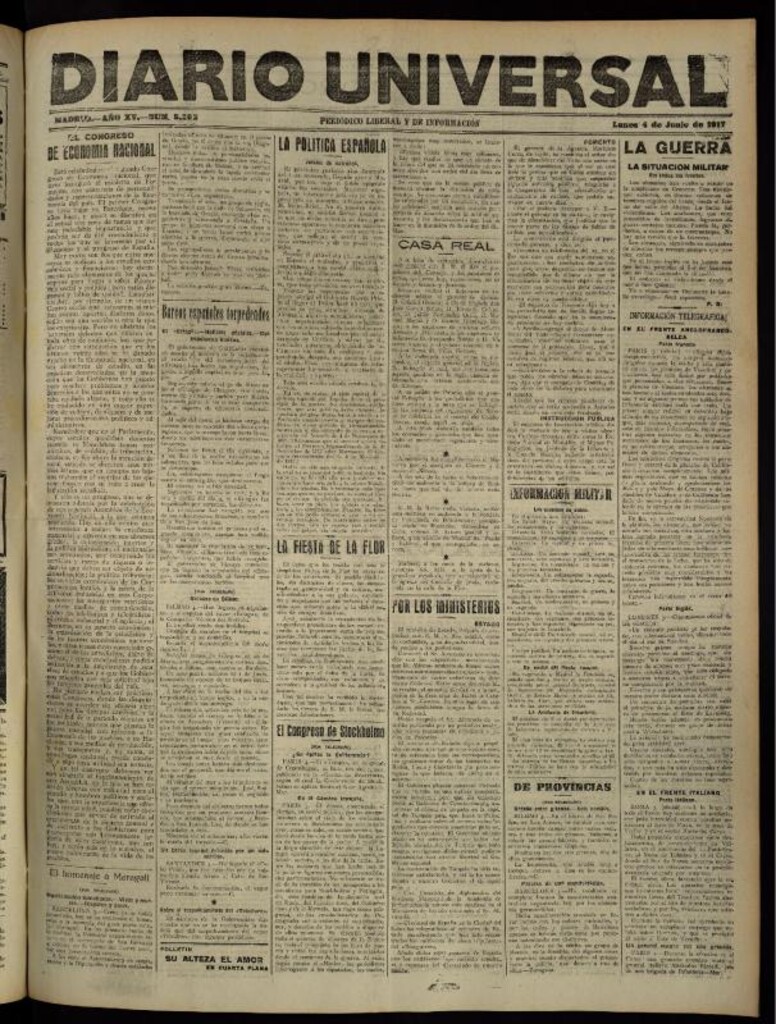 Miniatura de Diario Universal del 4 de junio de 1917