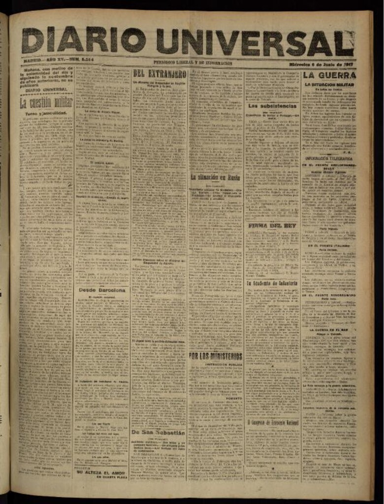 Miniatura de Diario Universal del 6 de junio de 1917