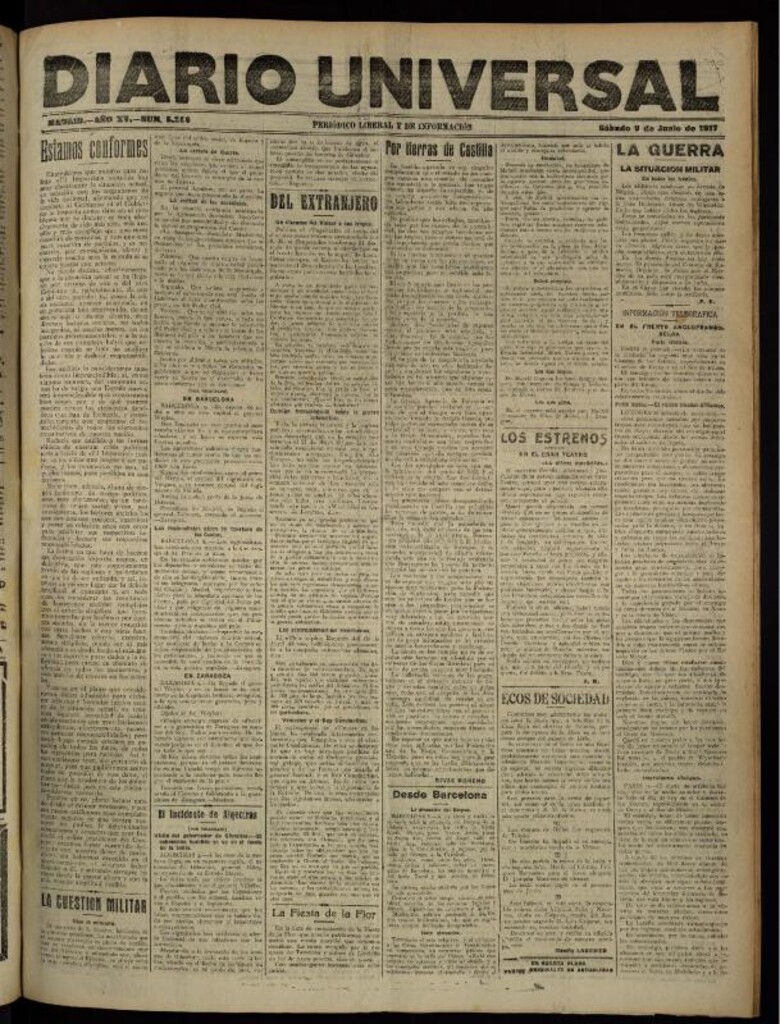 Miniatura de Diario Universal del 9 de junio de 1917