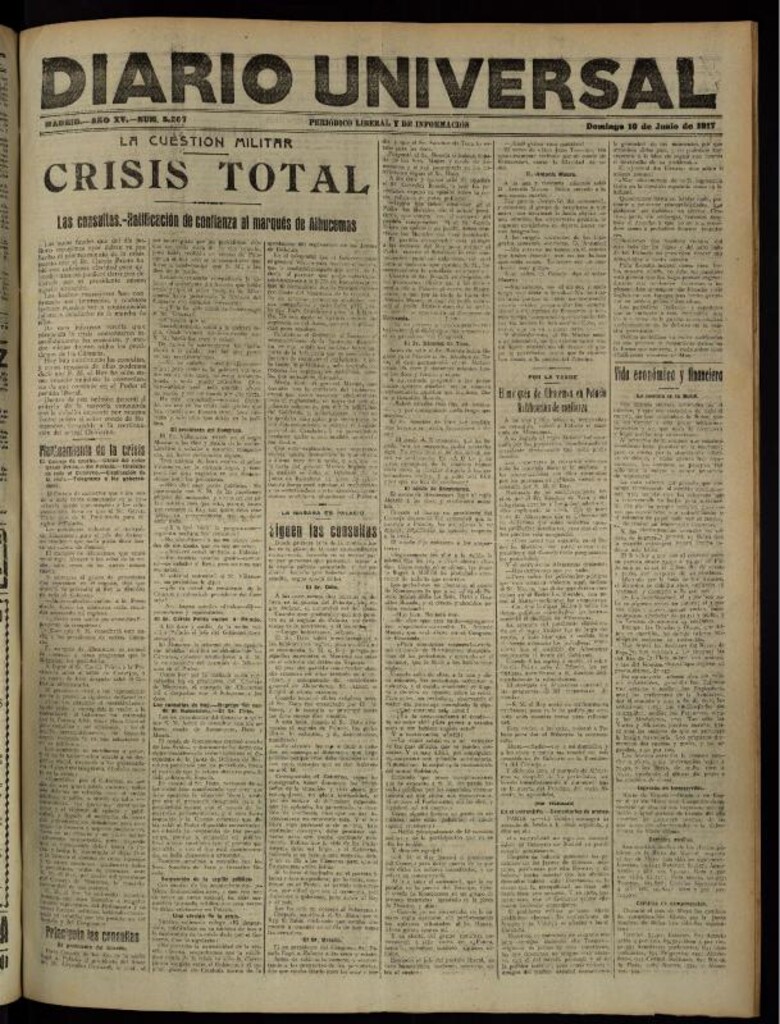 Miniatura de Diario Universal del 10 de junio de 1917