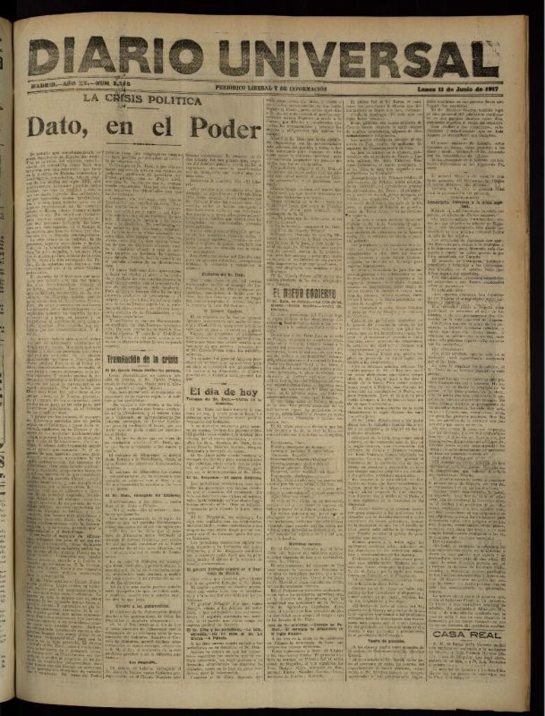 Miniatura de Diario Universal del 11 de junio de 1917