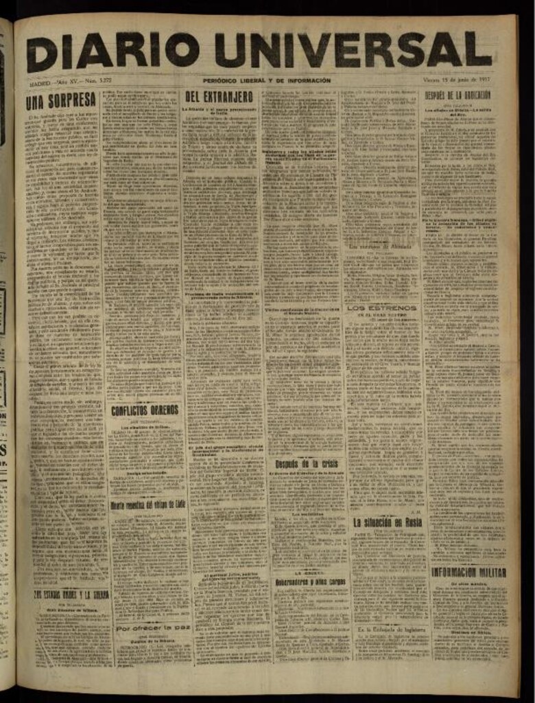 Miniatura de Diario Universal del 15 de junio de 1917