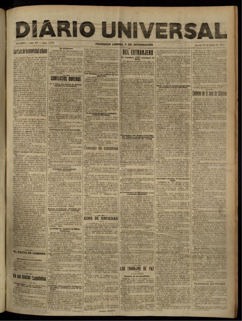 Miniatura de Diario Universal del 21 de junio de 1917