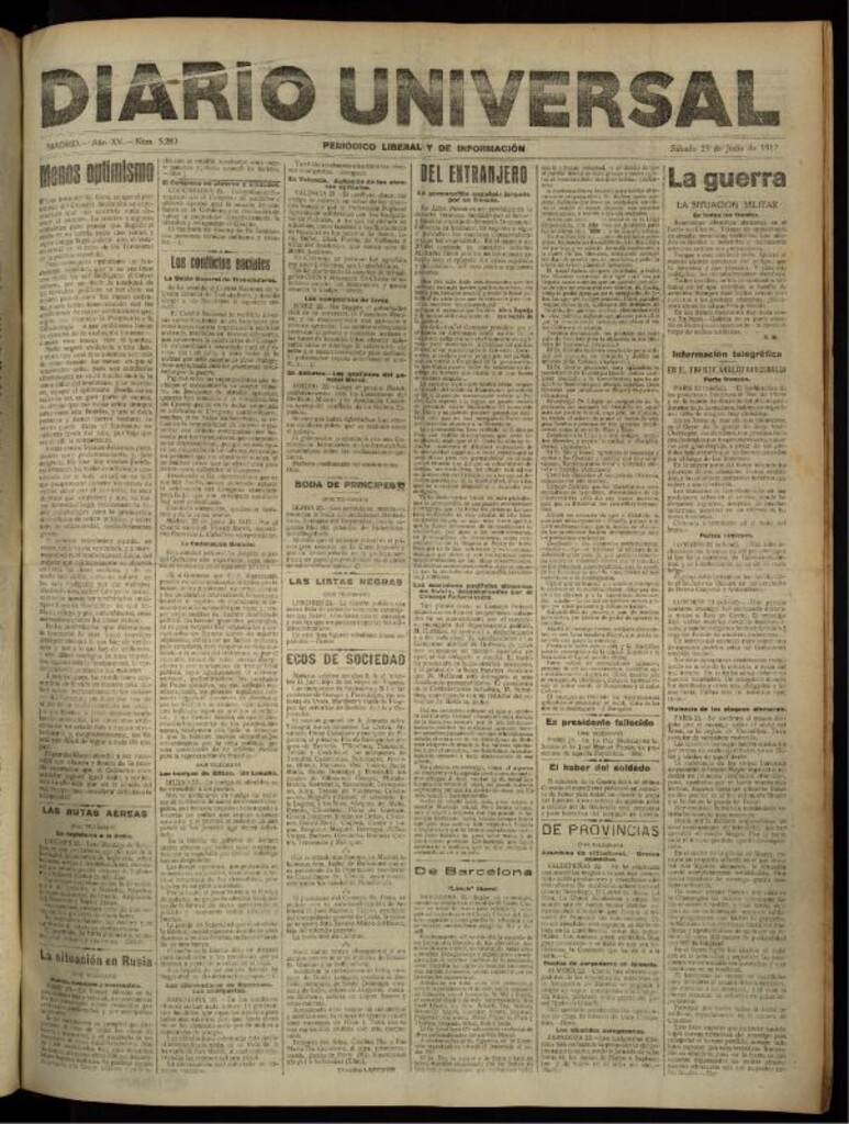 Miniatura de Diario Universal del 23 de junio de 1917