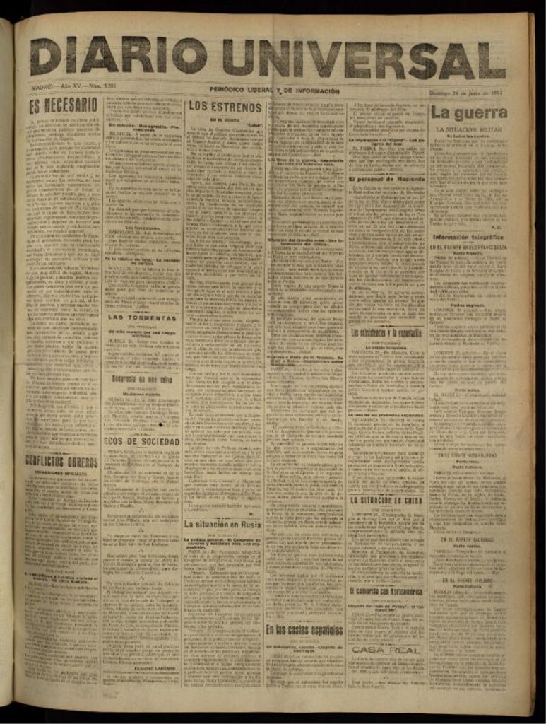 Miniatura de Diario Universal del 24 de junio de 1917