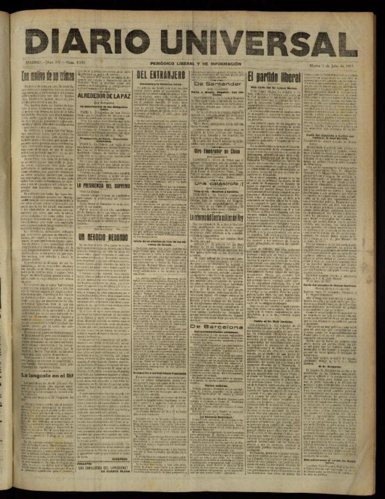 Miniatura de Diario Universal del 3 de julio de 1917