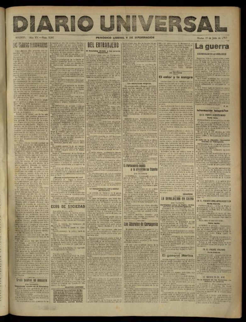 Miniatura de Diario Universal del 10 de julio de 1917