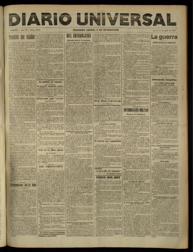 Miniatura de Diario Universal del 12 de julio de 1917