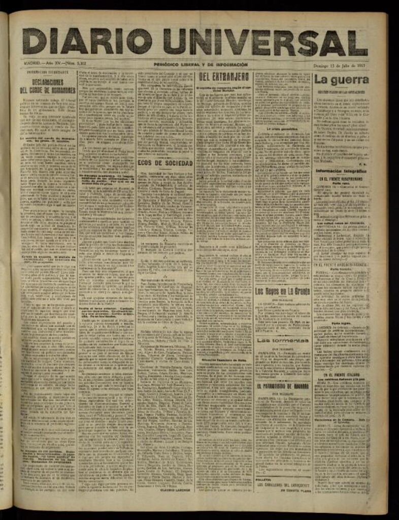 Miniatura de Diario Universal del 15 de julio de 1917