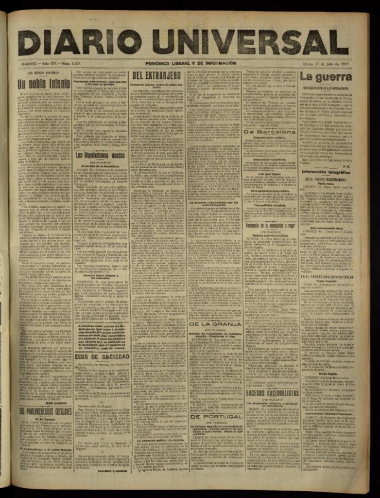 Miniatura de Diario Universal del 17 de julio de 1917