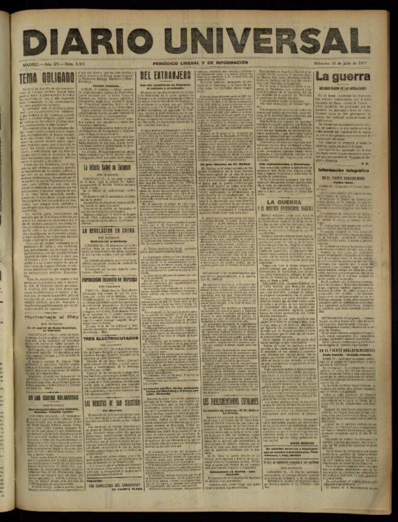 Miniatura de Diario Universal del 18 de julio de 1917