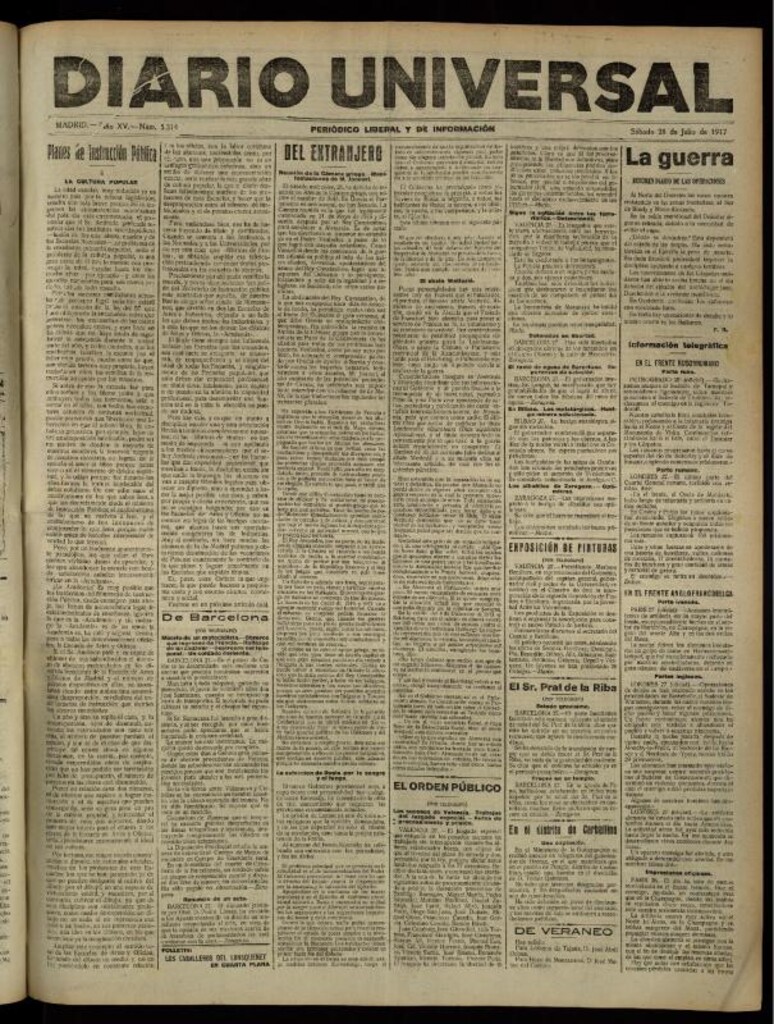 Miniatura de Diario Universal del 28 de julio de 1917