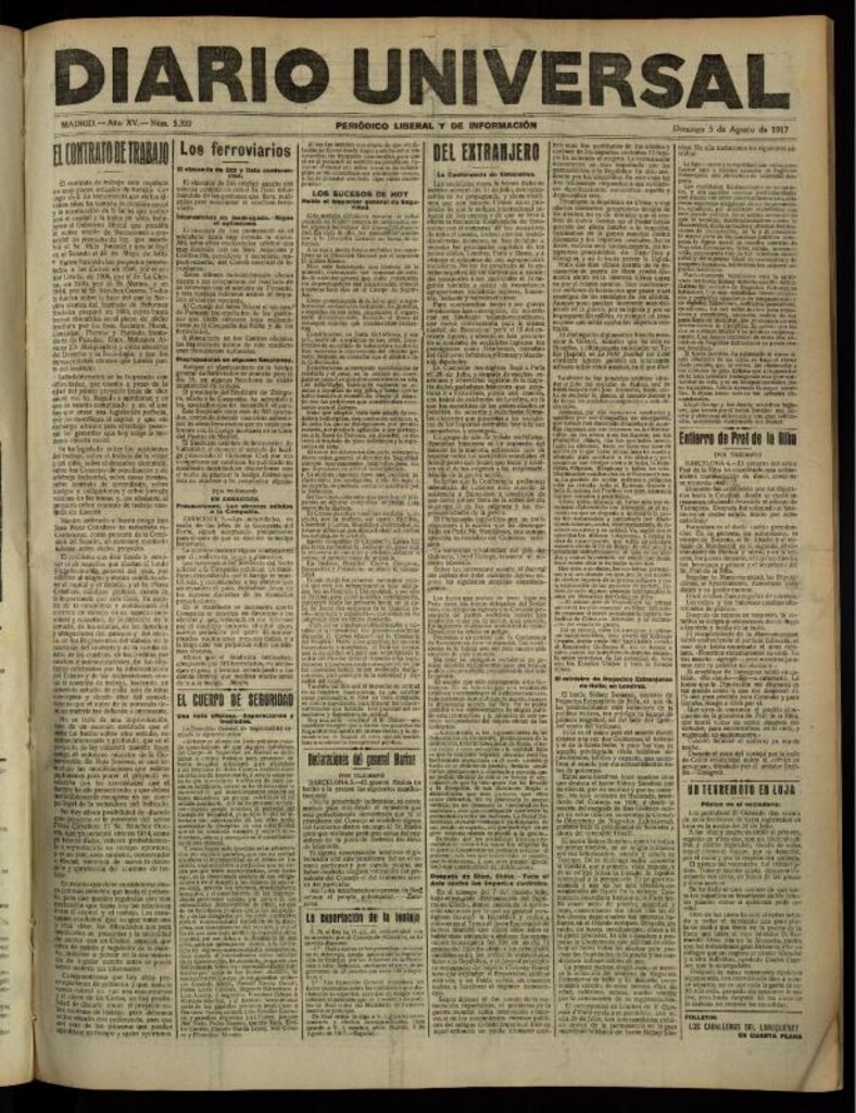 Miniatura de Diario Universal del 5 de agosto de 1917