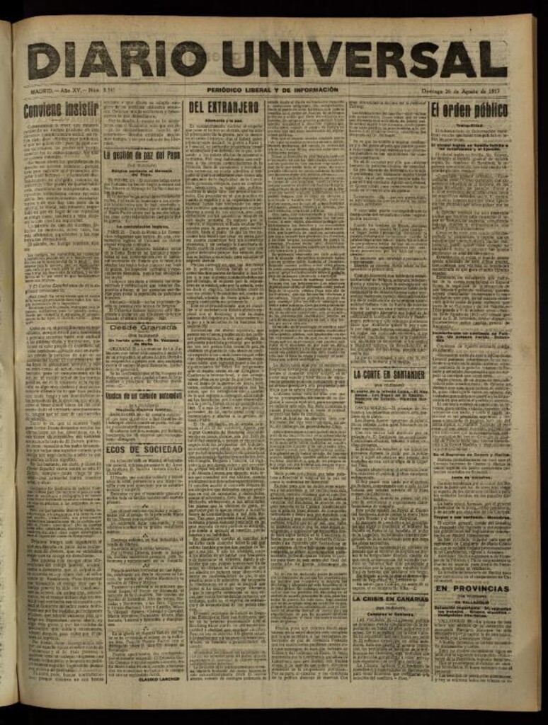 Miniatura de Diario Universal del 26 de agosto de 1917