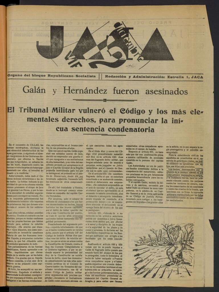 Miniatura de Jaca: Órgano del bloque republicano-socialista