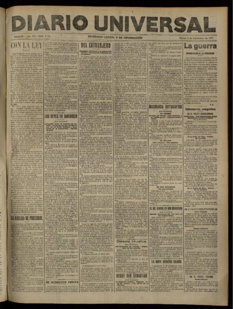 Miniatura de Diario Universal del 4 de septiembre de 1917