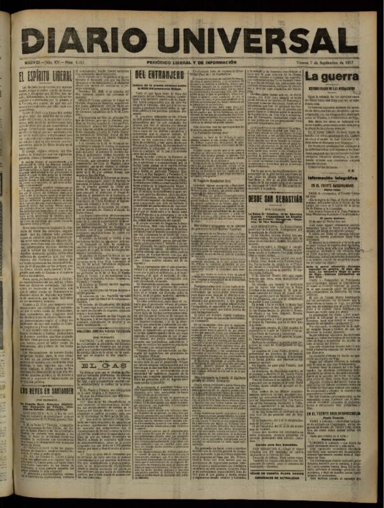 Miniatura de Diario Universal del 7 de septiembre de 1917