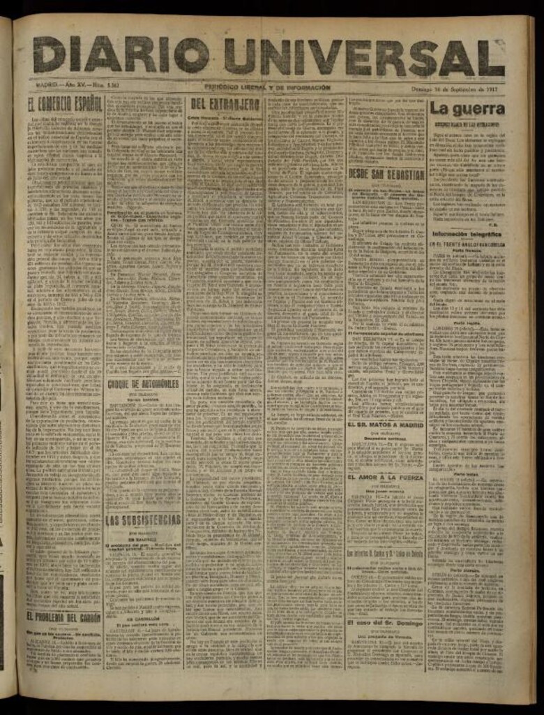 Miniatura de Diario Universal del 16 de septiembre de 1917